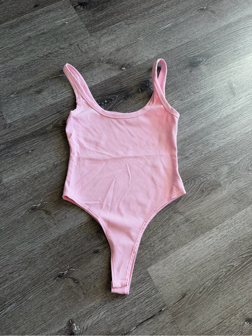 Edikted Pastel Pink Ribbed Scoop Bodysuit